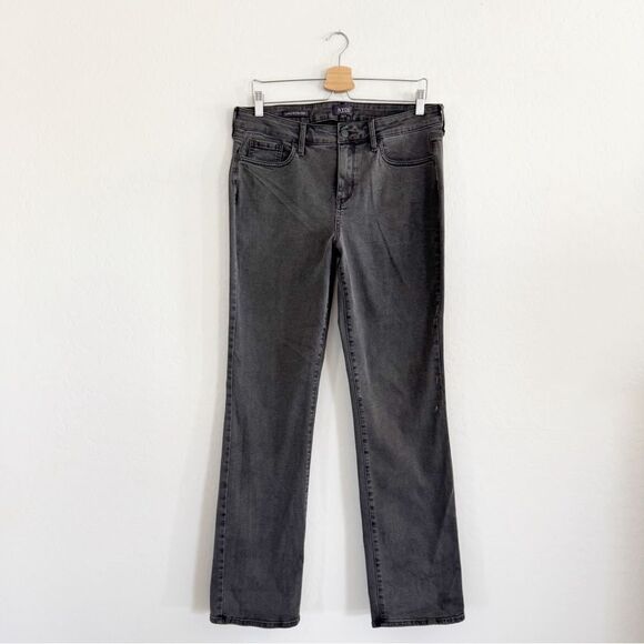 NYDJ Marilyn Straight Jeans Washed Black/Gray High Rise 5 Pocket Denim Size 10 - Picture 2 of 7